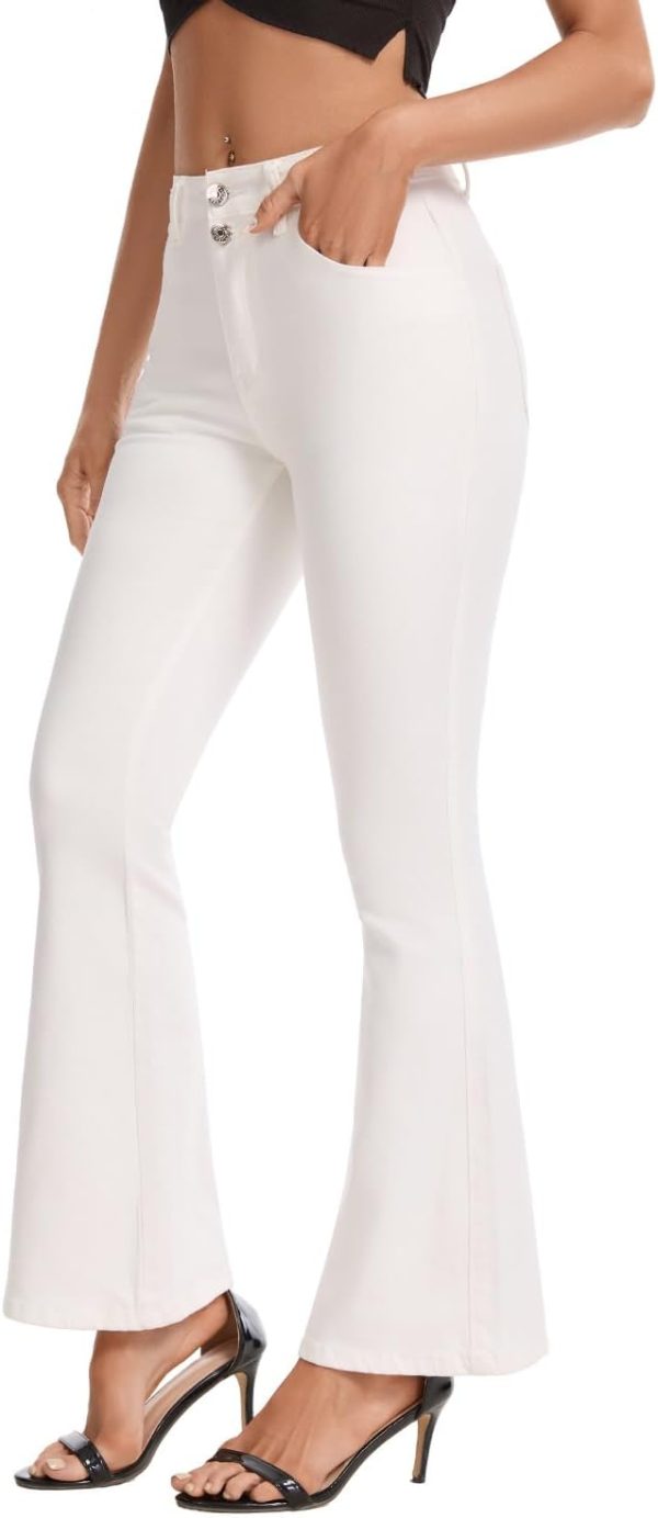 511RixuwTL._AC_SL1500_ Women's Flare Bell Bottom Jeans High Waisted Wide Leg Bootcut Jeans Stretchy Denim Pants