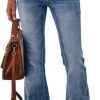 51Xn-ov46SL._AC_SL1000_ Womens High Waisted Jeans Flare Stretch Boyfriend Bootcut Casual Denim Pants