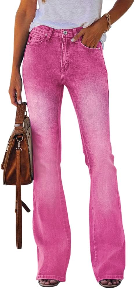 51mYltnuaL._AC_SL1000_ Womens High Waisted Jeans Flare Stretch Boyfriend Bootcut Casual Denim Pants