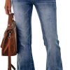 51sRm0C5UL._AC_SL1000_ Womens High Waisted Jeans Flare Stretch Boyfriend Bootcut Casual Denim Pants