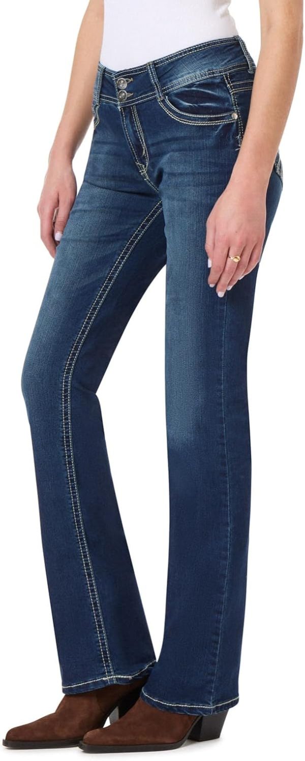 610VY2I7oL._AC_SL1500_ Luscious Curvy Bootcut Jeans for Women, Mid-Rise Insta Stretch Denim, Size-Inclusive Juniors Jeans, Sizes 0 to 24