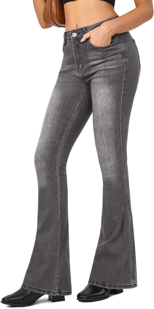 61881CjpOQL._AC_SL1500_ Women's Flare Bell Bottom Jeans High Waisted Wide Leg Bootcut Jeans Stretchy Denim Pants