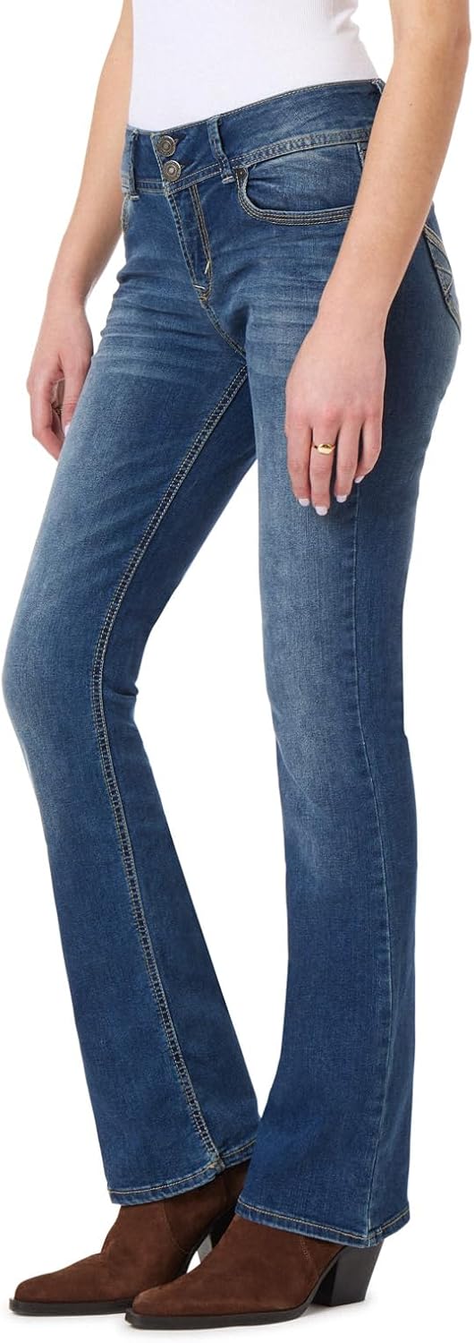 6188MAndBcL._AC_SL1500_ Luscious Curvy Bootcut Jeans for Women, Mid-Rise Insta Stretch Denim, Size-Inclusive Juniors Jeans, Sizes 0 to 24