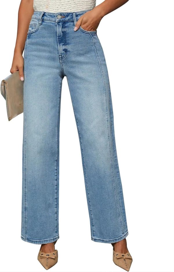 Jeans for Women Wide Leg Baggy High Waist Boyfriends Straight Leg Stretchy Denim Pants Trendy Fall 2025