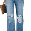 High Waisted Ripped Flare Jeans for Women Distressed Bell Bottom Jeans Wide Leg Pants