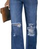 High Waisted Ripped Flare Jeans for Women Distressed Bell Bottom Jeans Wide Leg Pants