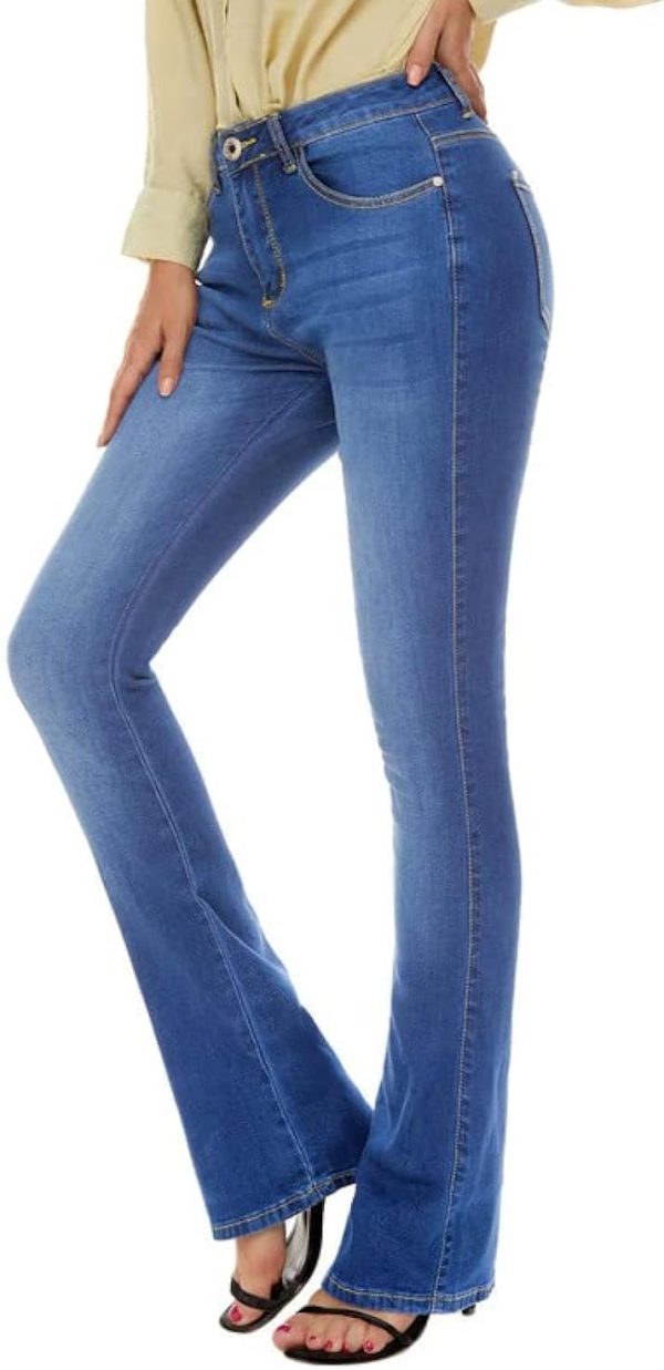 61NRUULhOhL._AC_SL1500_ Women's Flare Bell Bottom Jeans High Waisted Wide Leg Bootcut Jeans Stretchy Denim Pants