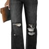 High Waisted Ripped Flare Jeans for Women Distressed Bell Bottom Jeans Wide Leg Pants