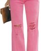 High Waisted Ripped Flare Jeans for Women Distressed Bell Bottom Jeans Wide Leg Pants