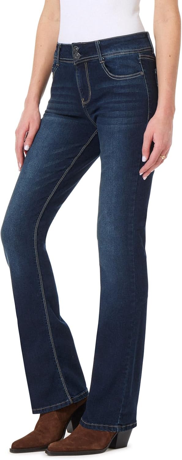 61VJoBrXlL._AC_SL1500_ Luscious Curvy Bootcut Jeans for Women, Mid-Rise Insta Stretch Denim, Size-Inclusive Juniors Jeans, Sizes 0 to 24