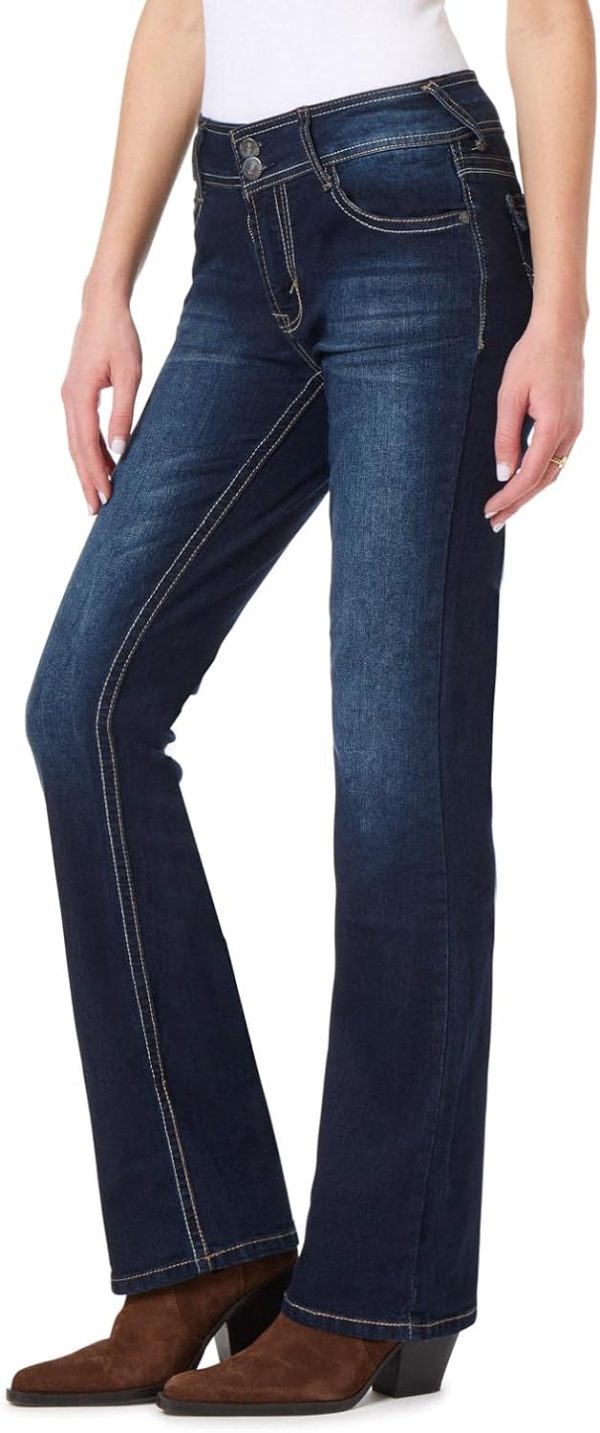 61X1CSH0LKL._AC_SL1500_ Luscious Curvy Bootcut Jeans for Women, Mid-Rise Insta Stretch Denim, Size-Inclusive Juniors Jeans, Sizes 0 to 24
