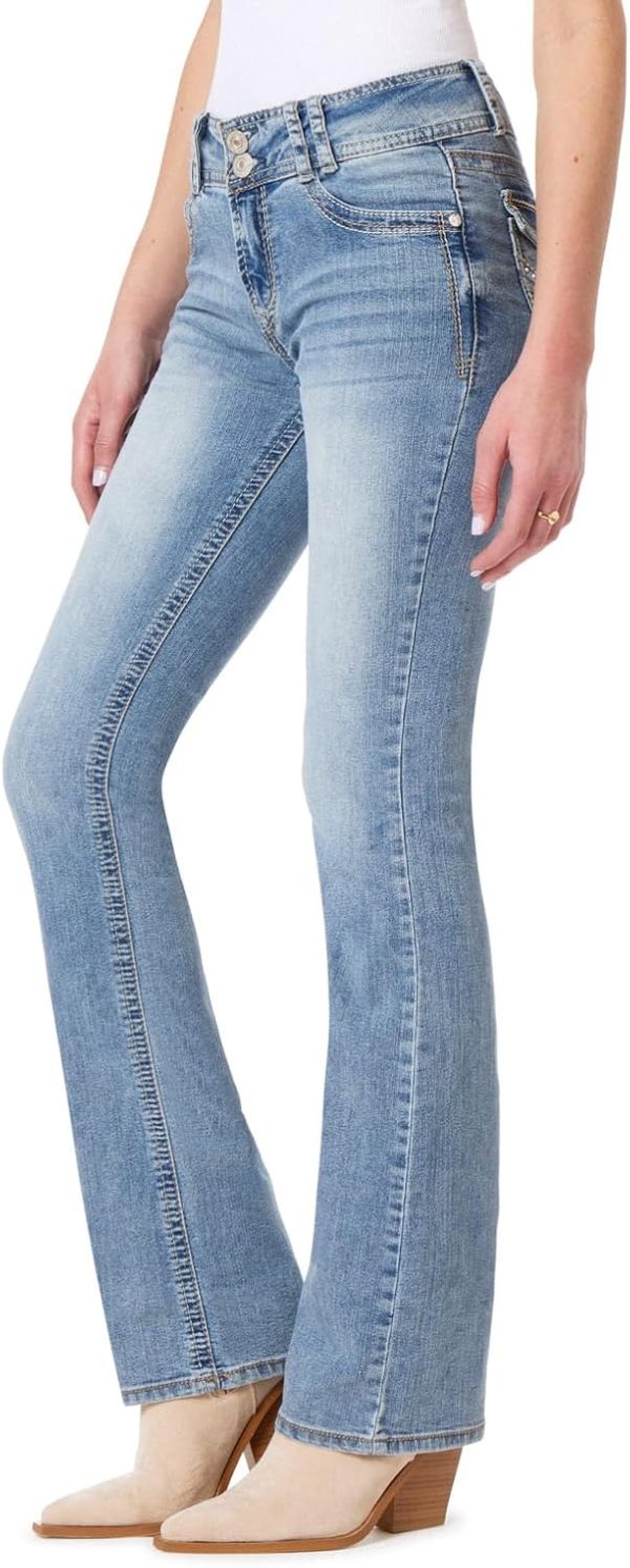 61Yd0-RVfuL._AC_SL1500_ Luscious Curvy Bootcut Jeans for Women, Mid-Rise Insta Stretch Denim, Size-Inclusive Juniors Jeans, Sizes 0 to 24