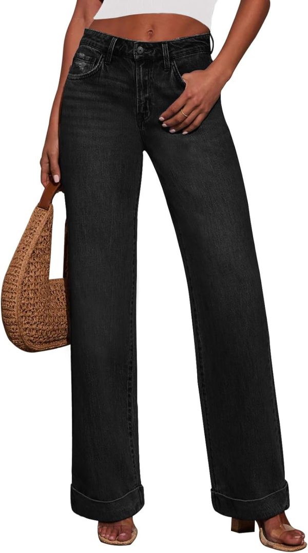 Jeans for Women Wide Leg Baggy High Waist Boyfriends Straight Leg Stretchy Denim Pants Trendy Fall 2025