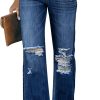 High Waisted Ripped Flare Jeans for Women Distressed Bell Bottom Jeans Wide Leg Pants