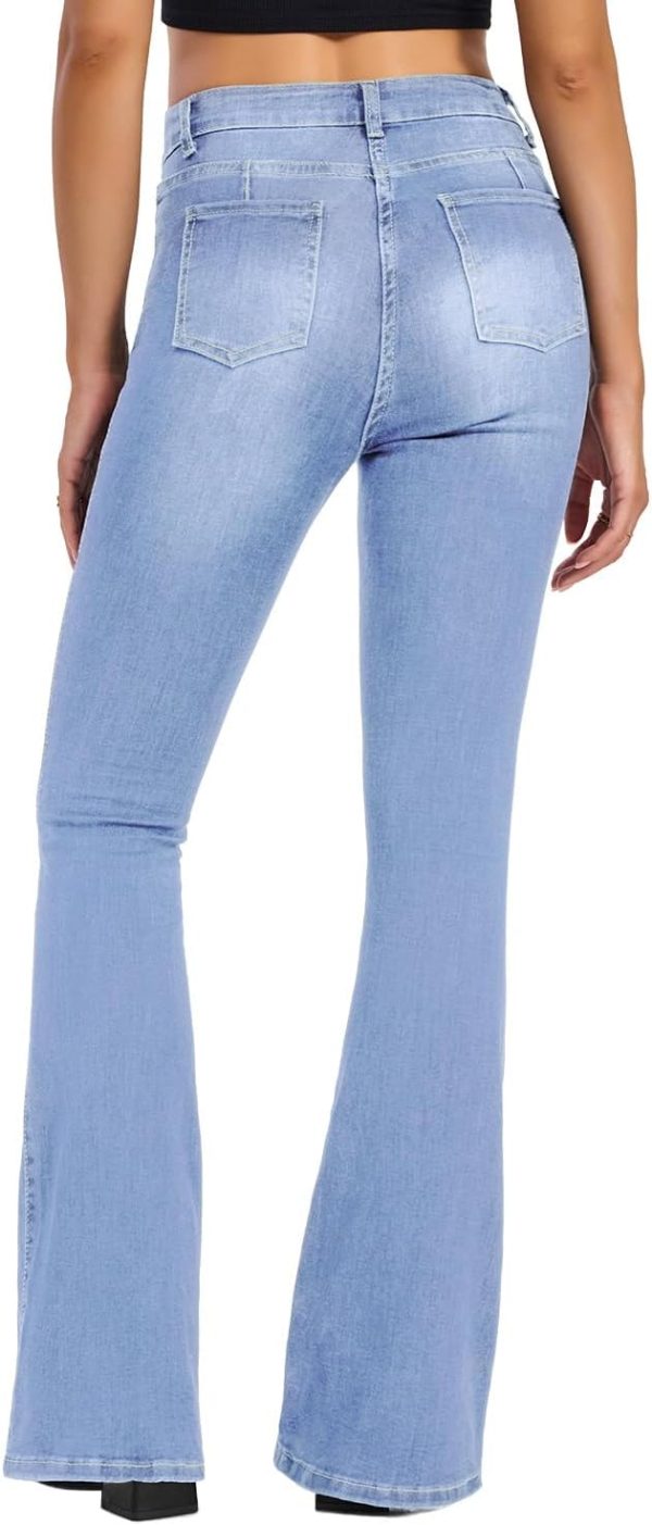 61ecc16HCbL._AC_SL1500_ Women's Flare Bell Bottom Jeans High Waisted Wide Leg Bootcut Jeans Stretchy Denim Pants