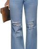 High Waisted Ripped Flare Jeans for Women Distressed Bell Bottom Jeans Wide Leg Pants
