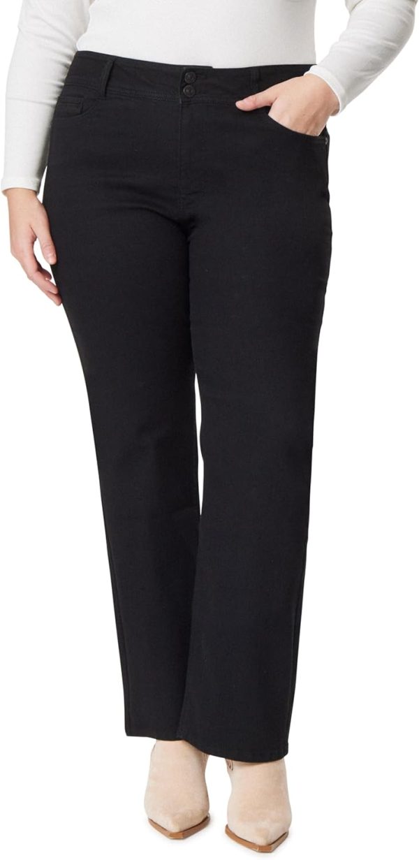 61gYKnwztfL._AC_SL1500_ Luscious Curvy Bootcut Jeans for Women, Mid-Rise Insta Stretch Denim, Size-Inclusive Juniors Jeans, Sizes 0 to 24