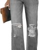 High Waisted Ripped Flare Jeans for Women Distressed Bell Bottom Jeans Wide Leg Pants