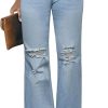 High Waisted Ripped Flare Jeans for Women Distressed Bell Bottom Jeans Wide Leg Pants