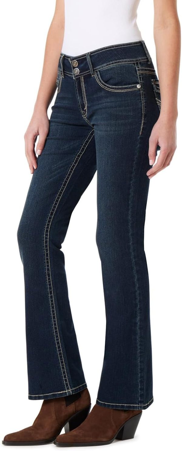 61jRTeevV7L._AC_SL1500_ Luscious Curvy Bootcut Jeans for Women, Mid-Rise Insta Stretch Denim, Size-Inclusive Juniors Jeans, Sizes 0 to 24
