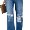 High Waisted Ripped Flare Jeans for Women Distressed Bell Bottom Jeans Wide Leg Pants