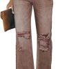 High Waisted Ripped Flare Jeans for Women Distressed Bell Bottom Jeans Wide Leg Pants