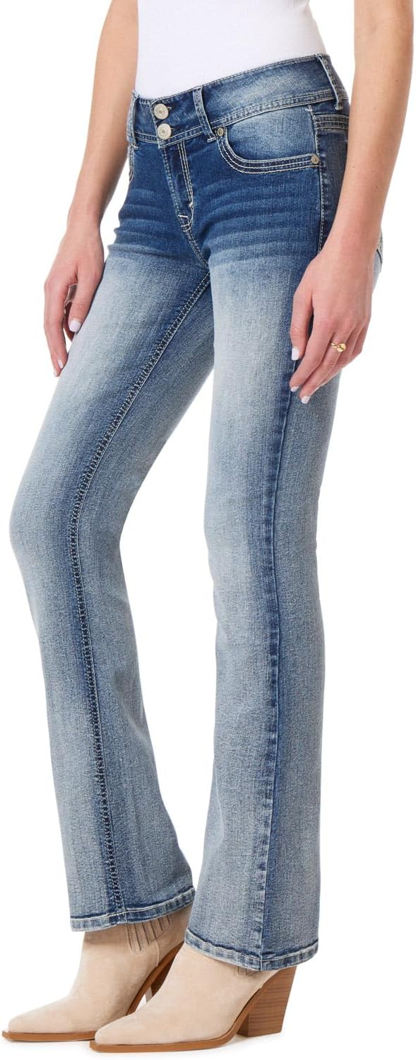 61sUqIHNJNL._AC_SL1500_ Luscious Curvy Bootcut Jeans for Women, Mid-Rise Insta Stretch Denim, Size-Inclusive Juniors Jeans, Sizes 0 to 24