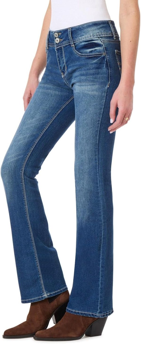 61sjFcAqcTL._AC_SL1500_ Luscious Curvy Bootcut Jeans for Women, Mid-Rise Insta Stretch Denim, Size-Inclusive Juniors Jeans, Sizes 0 to 24