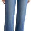 Women's Wide Leg Jeans High Waisted Stretchy Straight Leg Jeans Loose Trendy Denim Pants with Pocket