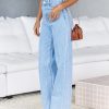 Women's High Waisted Jeans Boyfriend Baggy Straight Leg Casual Denim Pants with Pockets Light Blue