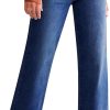 Straight Leg Jeans for Women Trendy High Waisted Cropped Boyfriend Mom Stretchy Frayed Hem Loose Wide Leg Baggy Pants