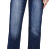 Women’s Straight Leg Jeans High Waisted Boyfriend Stretchy Cuffed Denim Pants