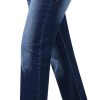 Women’s Straight Leg Jeans High Waisted Boyfriend Stretchy Cuffed Denim Pants