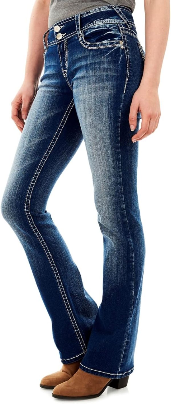71Biyy-urSL._AC_SL1500_ Luscious Curvy Bootcut Jeans for Women, Mid-Rise Insta Stretch Denim, Size-Inclusive Juniors Jeans, Sizes 0 to 24