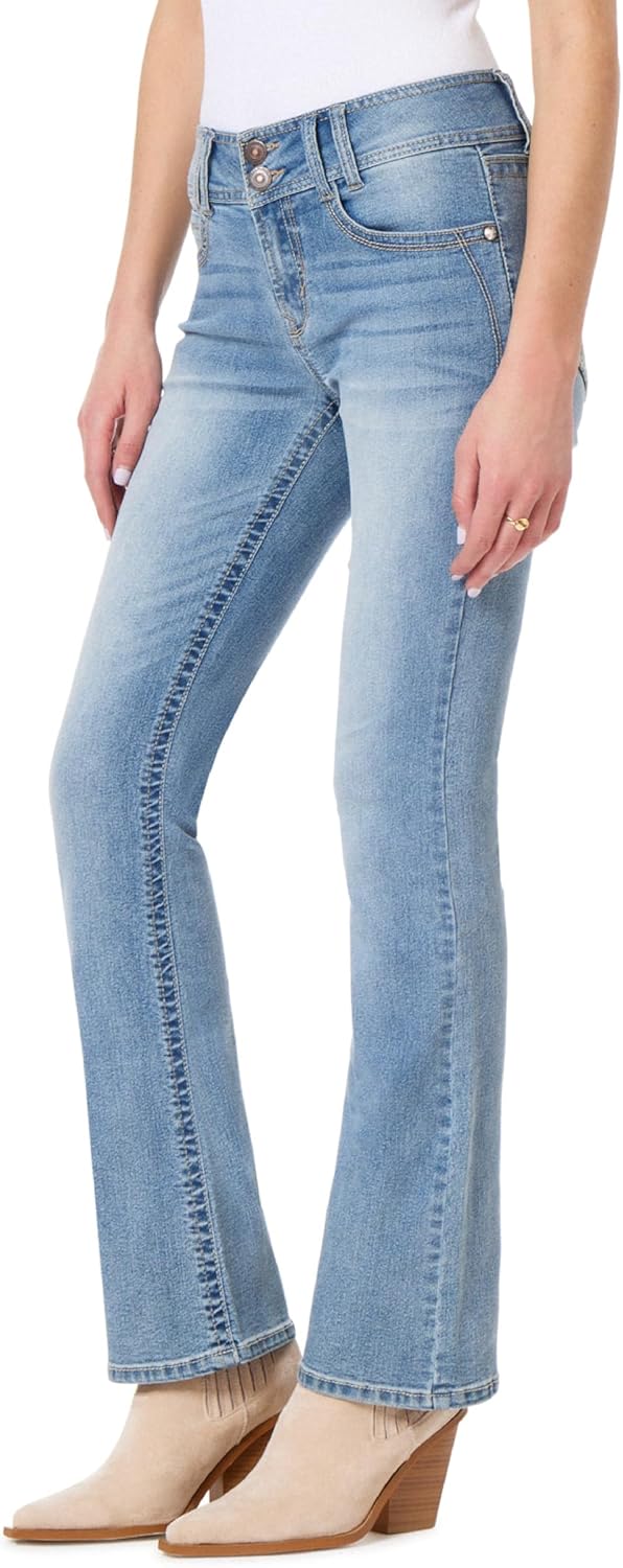 71Km6YzQ5eL._AC_SL1500_ Luscious Curvy Bootcut Jeans for Women, Mid-Rise Insta Stretch Denim, Size-Inclusive Juniors Jeans, Sizes 0 to 24