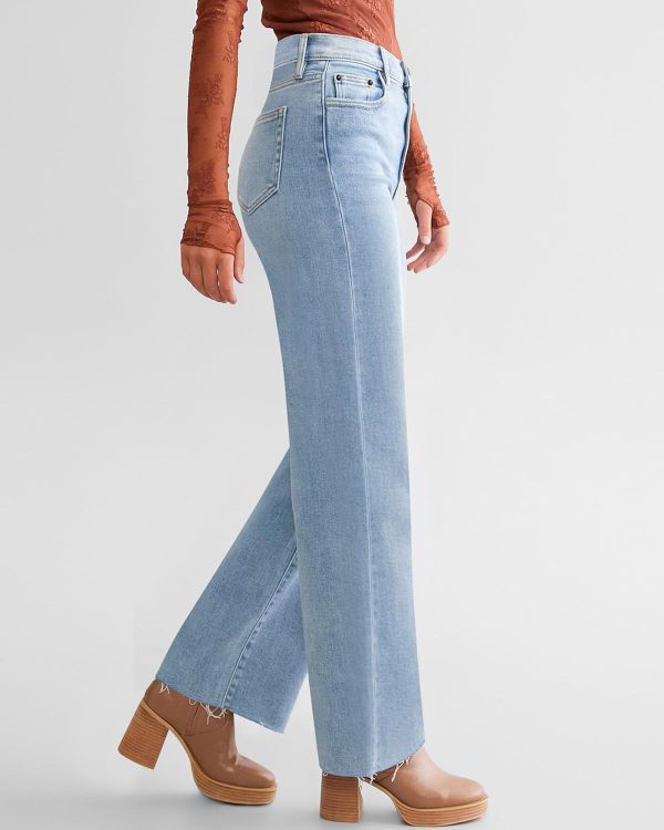 Straight Leg Jeans for Women Trendy High Waisted Cropped Boyfriend Mom Stretchy Frayed Hem Loose Wide Leg Baggy Pants