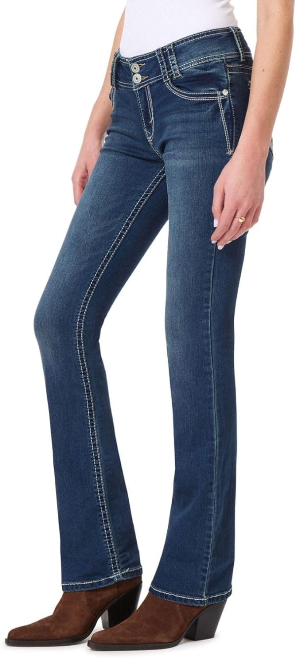 71RArey3C-L._AC_SL1500_ Luscious Curvy Bootcut Jeans for Women, Mid-Rise Insta Stretch Denim, Size-Inclusive Juniors Jeans, Sizes 0 to 24