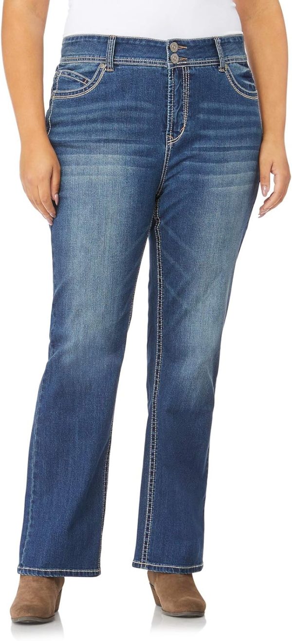 71Sasgh1OmL._AC_SL1500_ Luscious Curvy Bootcut Jeans for Women, Mid-Rise Insta Stretch Denim, Size-Inclusive Juniors Jeans, Sizes 0 to 24
