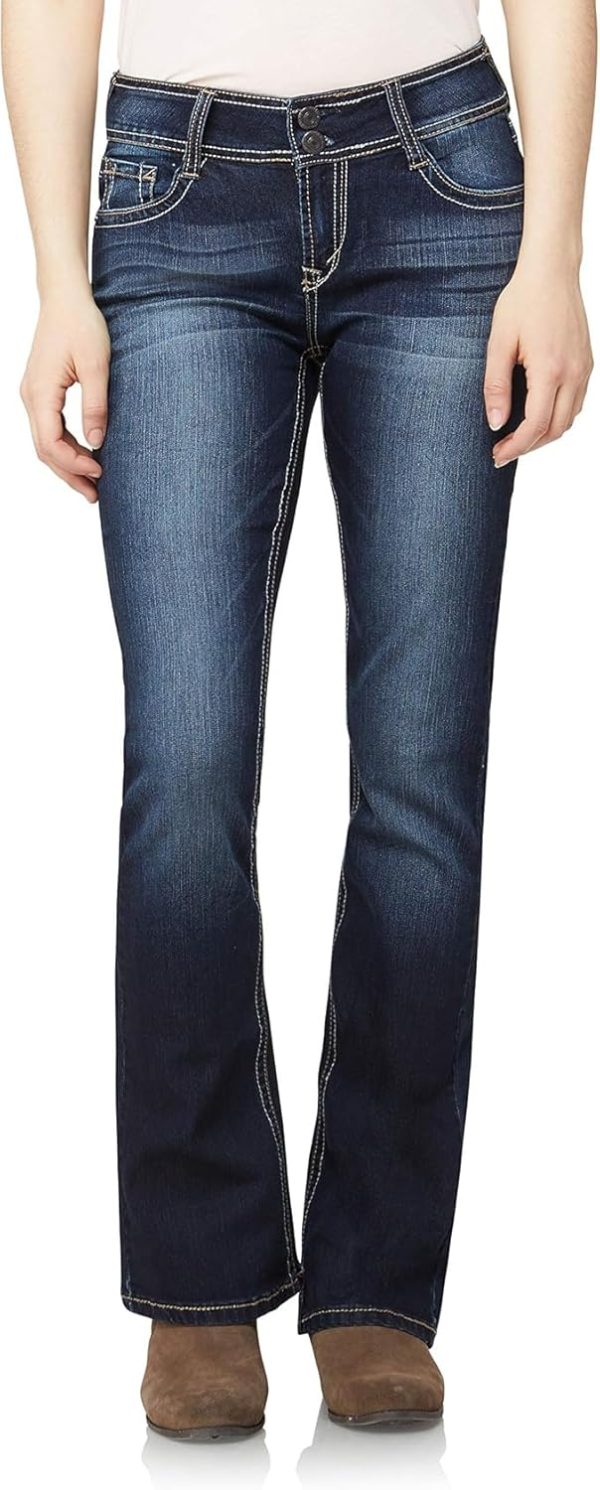 71YzRXxYxnL._AC_SL1500_ Luscious Curvy Bootcut Jeans for Women, Mid-Rise Insta Stretch Denim, Size-Inclusive Juniors Jeans, Sizes 0 to 24