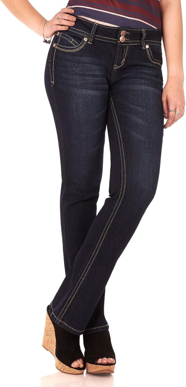 71f0XZZUTmL._AC_SL1500_ Luscious Curvy Bootcut Jeans for Women, Mid-Rise Insta Stretch Denim, Size-Inclusive Juniors Jeans, Sizes 0 to 24