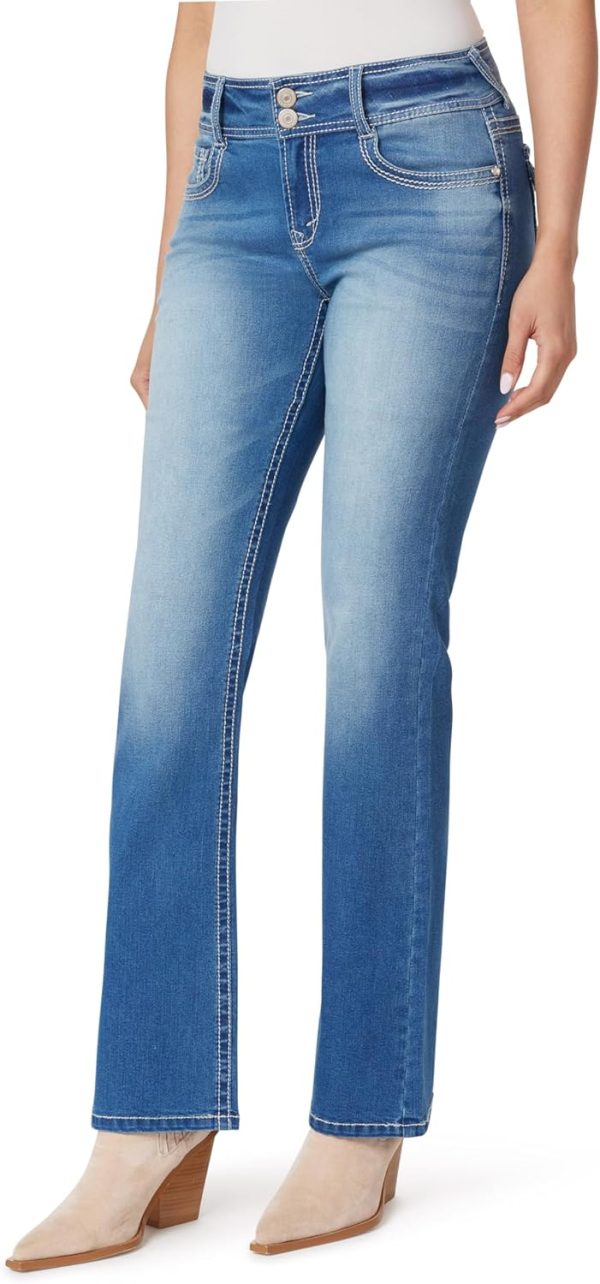 71fw50FUvKL._AC_SL1500_ Luscious Curvy Bootcut Jeans for Women, Mid-Rise Insta Stretch Denim, Size-Inclusive Juniors Jeans, Sizes 0 to 24