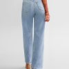 Straight Leg Jeans for Women Trendy High Waisted Cropped Boyfriend Mom Stretchy Frayed Hem Loose Wide Leg Baggy Pants