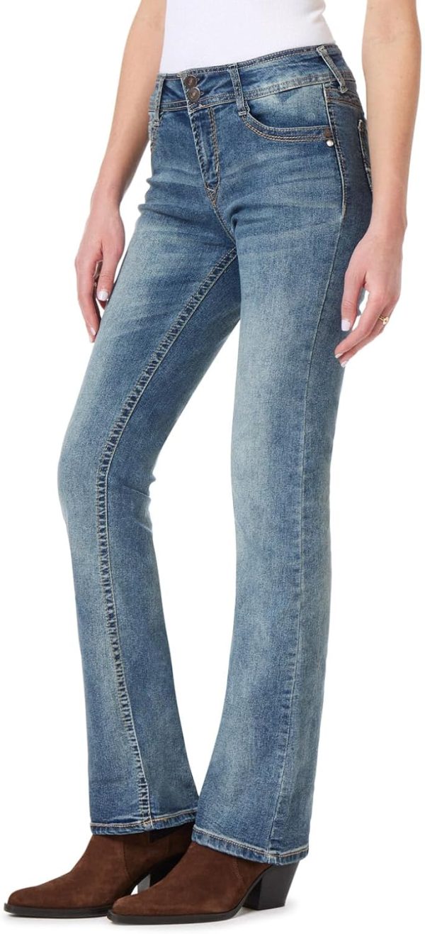 71k83Dir1zL._AC_SL1500_ Luscious Curvy Bootcut Jeans for Women, Mid-Rise Insta Stretch Denim, Size-Inclusive Juniors Jeans, Sizes 0 to 24