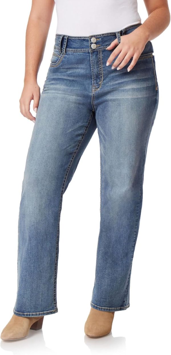 71oZkgvhzUL._AC_SL1500_ Luscious Curvy Bootcut Jeans for Women, Mid-Rise Insta Stretch Denim, Size-Inclusive Juniors Jeans, Sizes 0 to 24