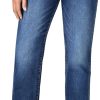 Women’s Straight Leg Jeans High Waisted Boyfriend Stretchy Cuffed Denim Pants