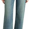 Women's Wide Leg Jeans High Waisted Stretchy Straight Leg Jeans Loose Trendy Denim Pants with Pocket