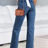 Women's Wide Leg Jeans High Waisted Stretchy Straight Leg Jeans Loose Trendy Denim Pants with Pocket