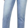 Women’s Straight Leg Jeans High Waisted Boyfriend Stretchy Cuffed Denim Pants