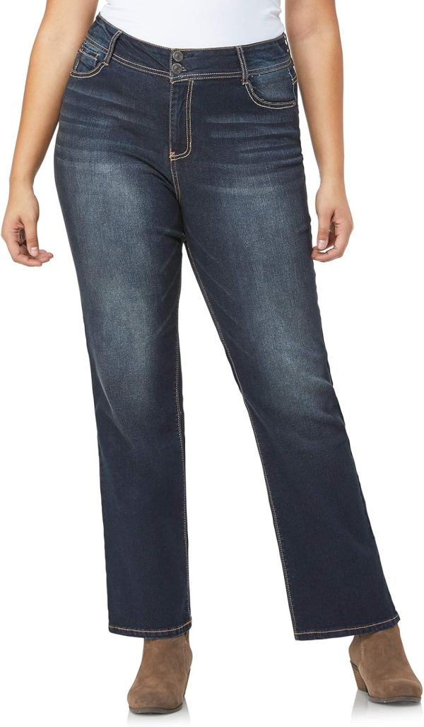 71xKtYy2zL._AC_SL1500_ Luscious Curvy Bootcut Jeans for Women, Mid-Rise Insta Stretch Denim, Size-Inclusive Juniors Jeans, Sizes 0 to 24