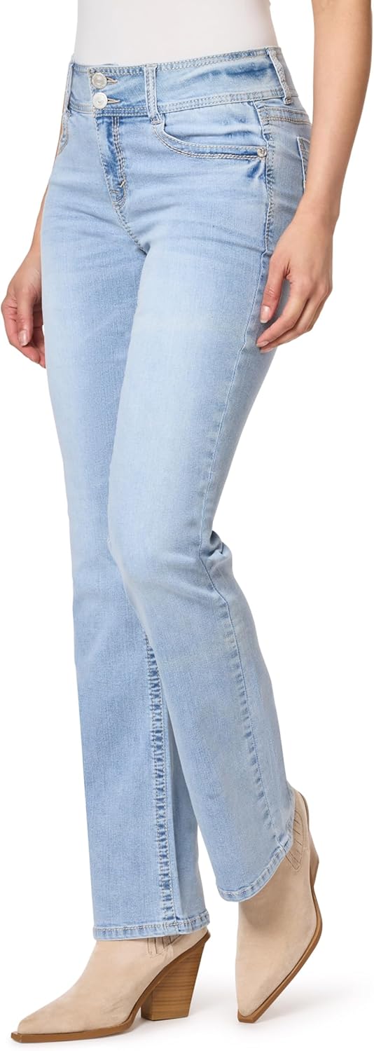 71xs9KkUFsL._AC_SL1500_ Luscious Curvy Bootcut Jeans for Women, Mid-Rise Insta Stretch Denim, Size-Inclusive Juniors Jeans, Sizes 0 to 24